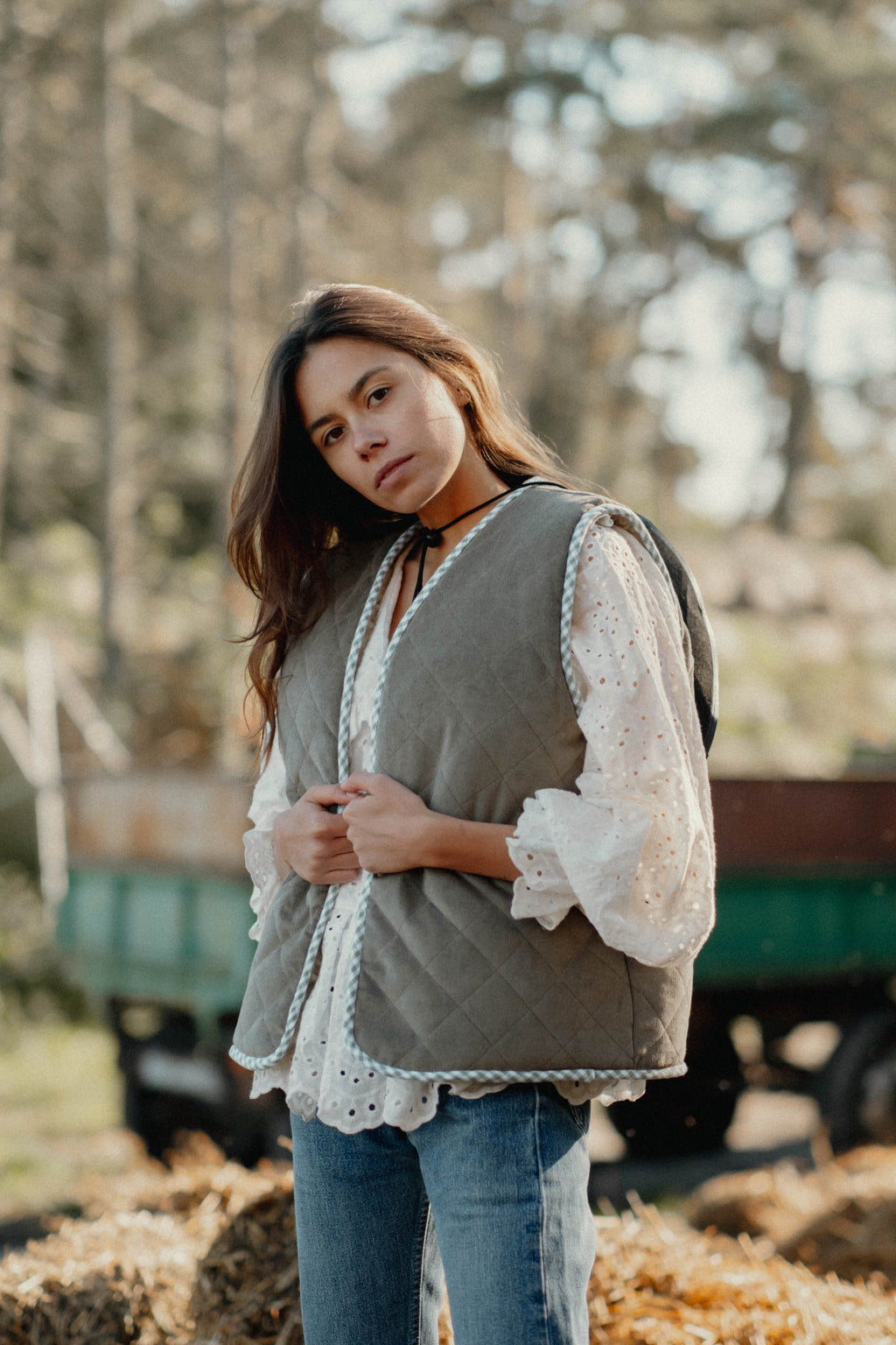 Dwustronna kamizelka RANCH szałwia