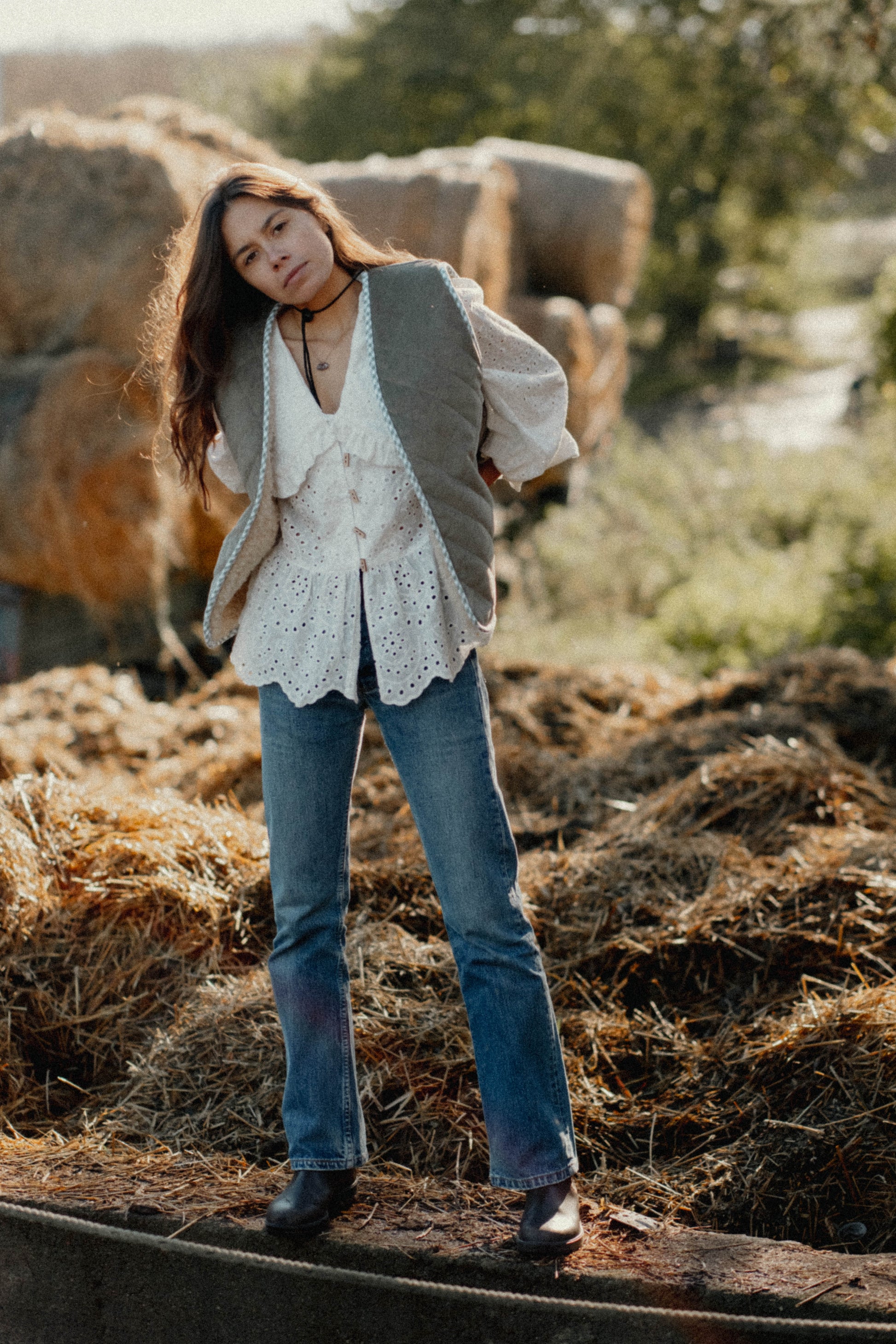 Dwustronna kamizelka RANCH szałwia